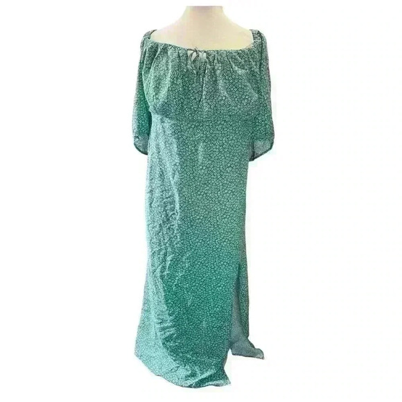 SWEETHEART PUFF SLEEVE THIGH SPLIT DRESS - Picture 2 of 5